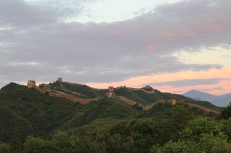 Sunset over the Great Wall of China